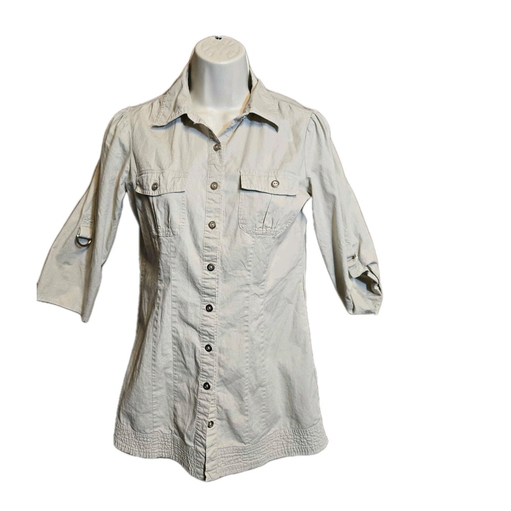 🌿 FANG‎ Women's Button-Down Shirt Dress / Tunic – Size S 🌿